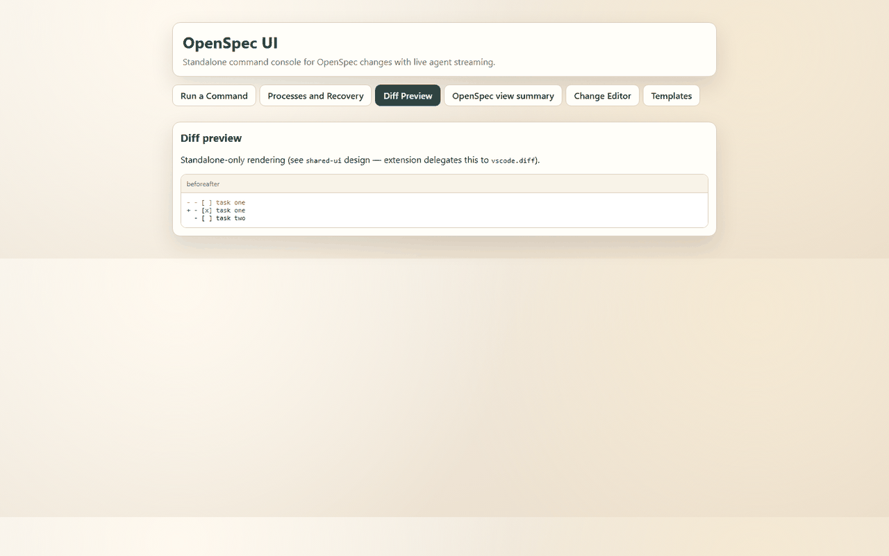 A diff between two versions of an archived change